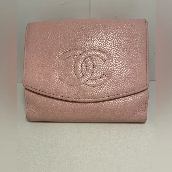 CHANEL Caviar Pink Wallet with Dusty and Box - Picture 6 of 16